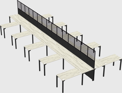 Shared l-shape cubicle