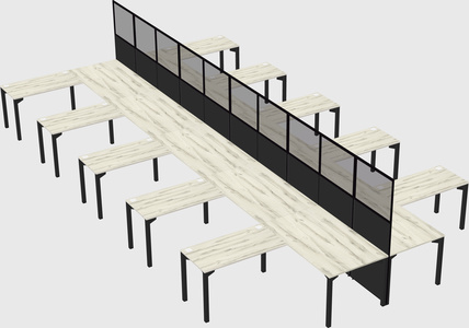 Shared l-shape cubicle