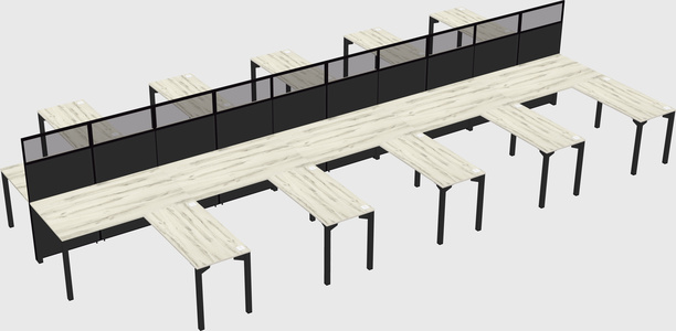 Shared l-shape cubicle