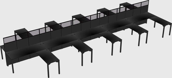 Shared l-shape cubicle