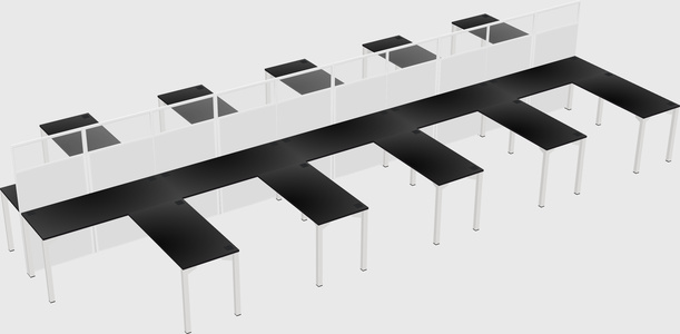 Shared l-shape cubicle