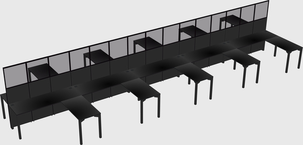 Shared l-shape cubicle