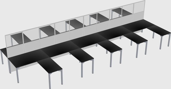 Shared l-shape cubicle