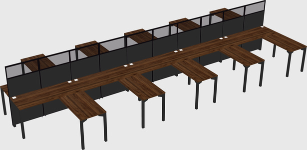 Shared l-shape cubicle