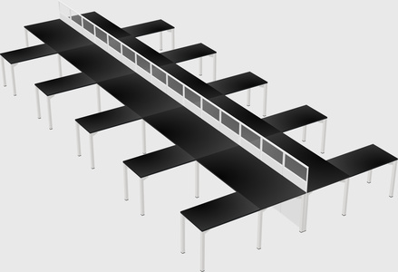 Shared l-shape cubicle