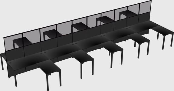 Shared l-shape cubicle