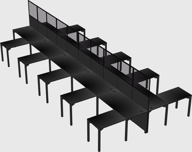 Shared l-shape cubicle