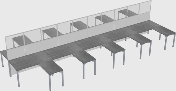 Shared l-shape cubicle