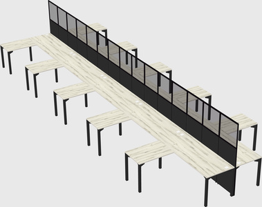 Shared l-shape cubicle