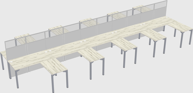 Shared l-shape cubicle