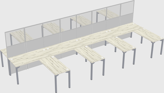 Shared l-shape cubicle
