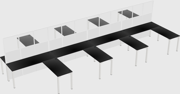 Shared l-shape cubicle