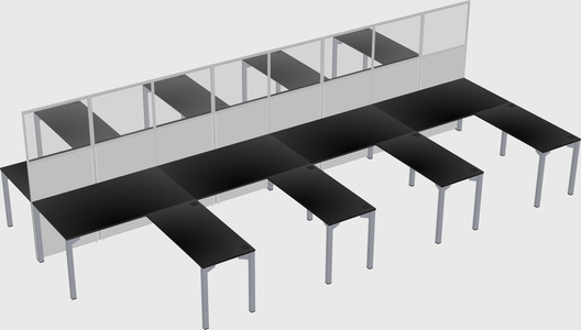Shared l-shape cubicle
