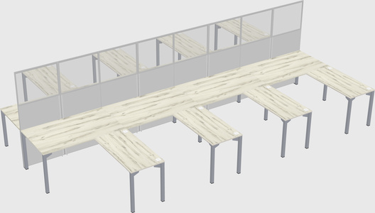 Shared l-shape cubicle