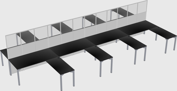 Shared l-shape cubicle