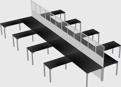 Shared l-shape cubicle