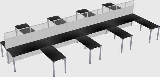 Shared l-shape cubicle