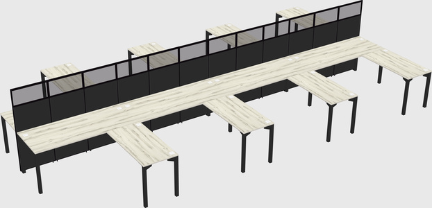 Shared l-shape cubicle
