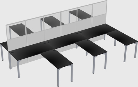 Shared l-shape cubicle