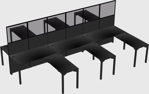 Shared l-shape cubicle