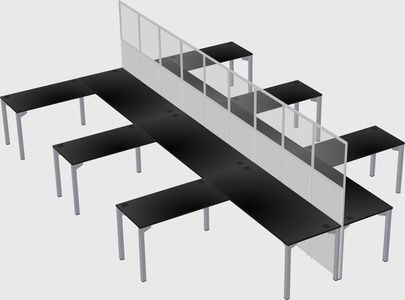 Shared l-shape cubicle