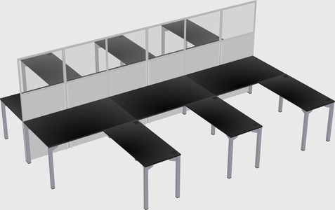 Shared l-shape cubicle