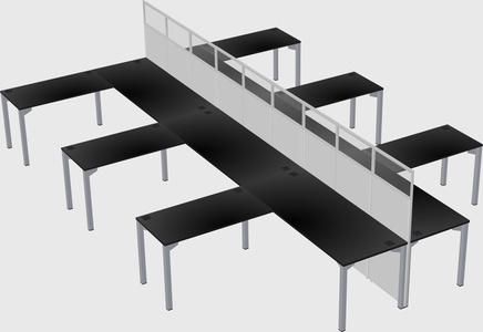 Shared l-shape cubicle