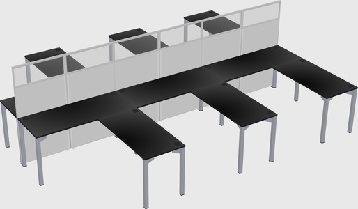 Shared l-shape cubicle