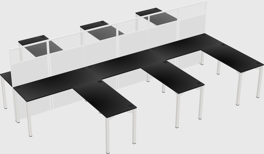 Shared l-shape cubicle