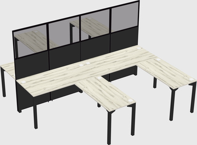 Shared l-shape cubicle