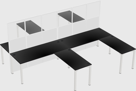 Shared l-shape cubicle