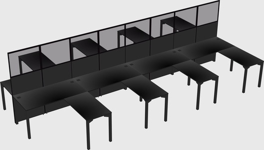 Shared l-shape cubicle