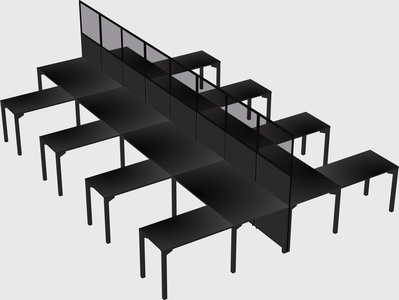 Shared l-shape cubicle