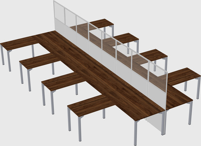 Shared l-shape cubicle