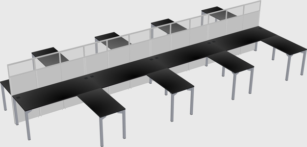 Shared l-shape cubicle