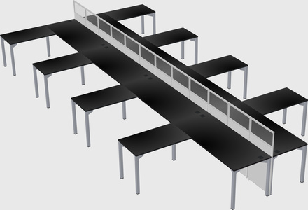 Shared l-shape cubicle