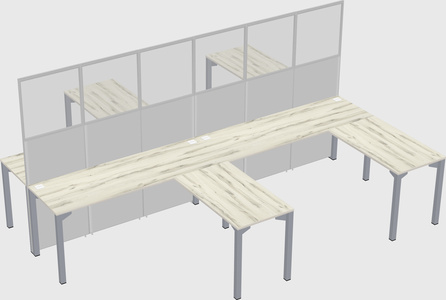 Shared l-shape cubicle