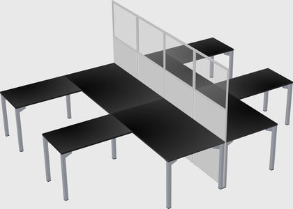 Shared l-shape cubicle