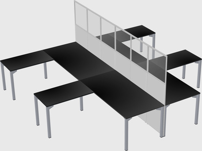 Shared l-shape cubicle