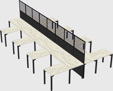 Shared l-shape cubicle