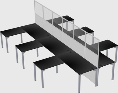 Shared l-shape cubicle