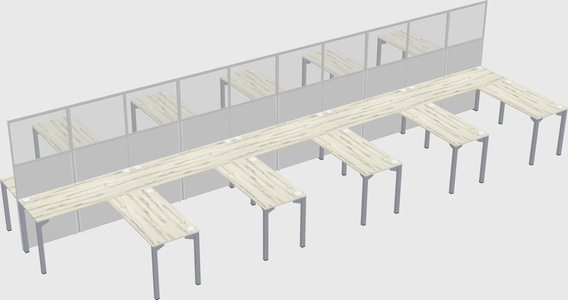 Shared l-shape cubicle