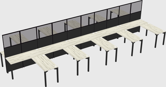Shared l-shape cubicle