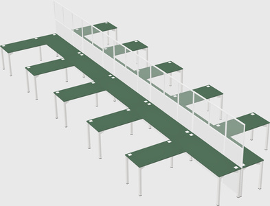 Shared l-shape cubicle