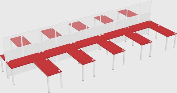 Shared l-shape cubicle