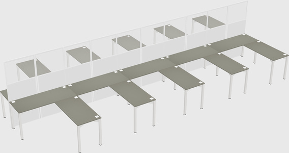 Shared l-shape cubicle