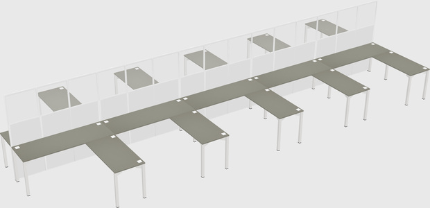Shared l-shape cubicle