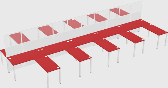 Shared l-shape cubicle