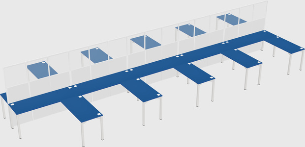 Shared l-shape cubicle