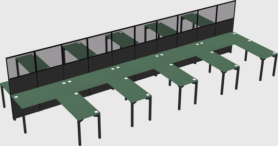 Shared l-shape cubicle